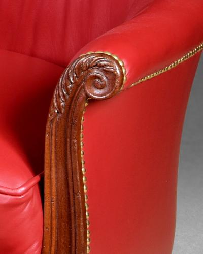  Gillows of Lancaster London Pair of Regency Mahogany Library Armchairs Attributed to Gillows