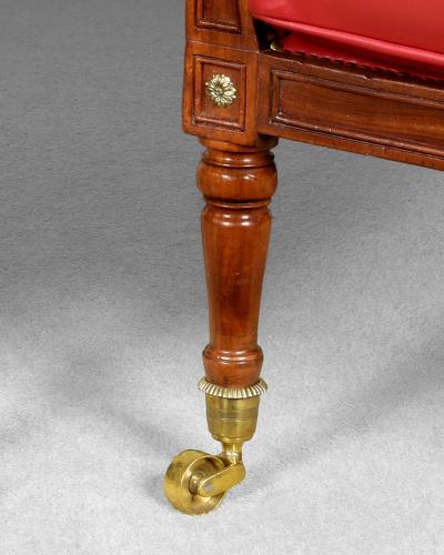  Gillows of Lancaster London Pair of Regency Mahogany Library Armchairs Attributed to Gillows