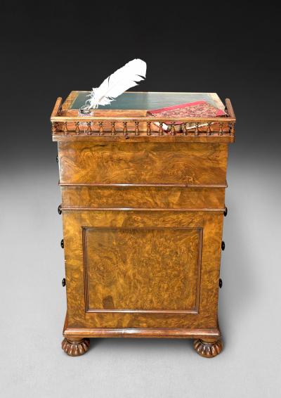  Gillows of Lancaster London Regency Burr Walnut Davenport by Gillows