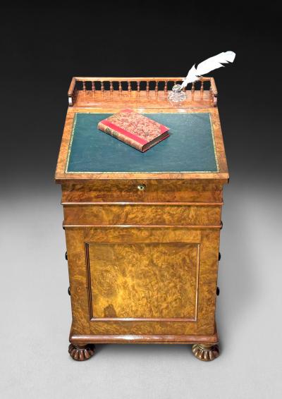  Gillows of Lancaster London Regency Burr Walnut Davenport by Gillows
