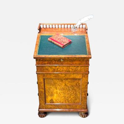  Gillows of Lancaster London Regency Burr Walnut Davenport by Gillows
