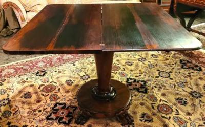 Gillows of Lancaster London Regency Fold over Side Table with Lions Paw Feet in the Manner of Gillows