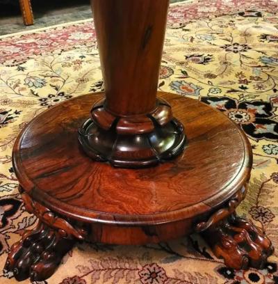  Gillows of Lancaster London Regency Fold over Side Table with Lions Paw Feet in the Manner of Gillows