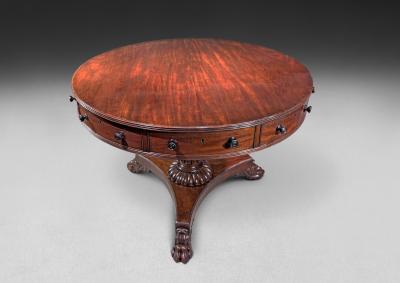  Gillows of Lancaster London Regency Mahogany Drum Table by Gillows