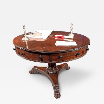  Gillows of Lancaster London Regency Mahogany Drum Table by Gillows