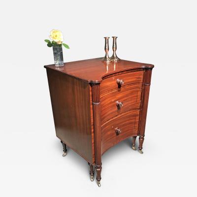  Gillows of Lancaster London Regency Period Mahogany and ebony line inlaid concave fronted commode