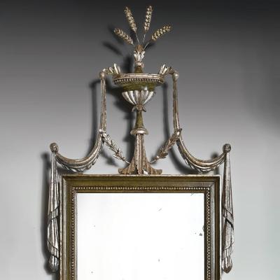  Gillows of Lancaster London Set of Three Gillows Of Lancaster 19th Century Silvered Green Painted Mirrors