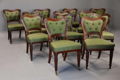  Gillows of Lancaster London Set of twelve William IVth dining chairs attributed to Gillows