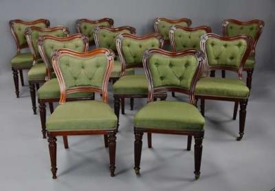  Gillows of Lancaster London Set of twelve William IVth dining chairs attributed to Gillows
