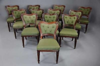  Gillows of Lancaster London Set of twelve William IVth dining chairs attributed to Gillows