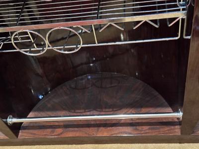  Giorgio Collection Art Deco Custom Fluted Front Stand Behind Bar with Chrome Giorgio Collection