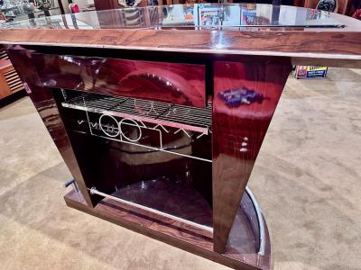  Giorgio Collection Art Deco Custom Fluted Front Stand Behind Bar with Chrome Giorgio Collection