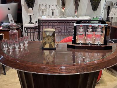  Giorgio Collection Art Deco Custom Fluted Front Stand Behind Bar with Chrome Giorgio Collection