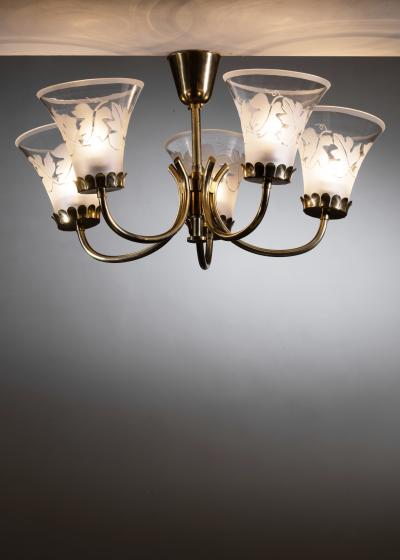  Gl ssner Gl ssner five armed chandelier