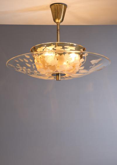  Gl ssner Glossner decorated glass pendant lamp