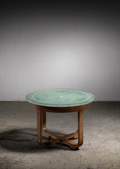  Gl ssner Scandinavian Modern coffee table with glass top