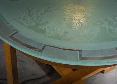  Gl ssner Scandinavian Modern coffee table with glass top