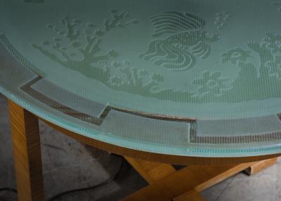  Gl ssner Scandinavian Modern coffee table with glass top