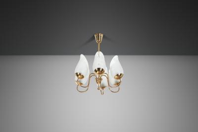  Gl ssner Swedish Modern Six Armed Chandelier by Gl ssner Sweden ca 1940s