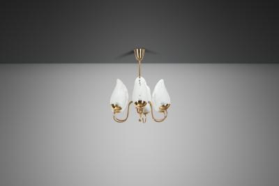  Gl ssner Swedish Modern Six Armed Chandelier by Gl ssner Sweden ca 1940s