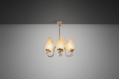  Gl ssner Swedish Modern Six Armed Chandelier by Gl ssner Sweden ca 1940s