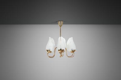  Gl ssner Swedish Modern Six Armed Chandelier by Gl ssner Sweden ca 1940s