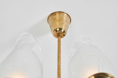  Gl ssner Swedish Modern Six Armed Chandelier by Gl ssner Sweden ca 1940s