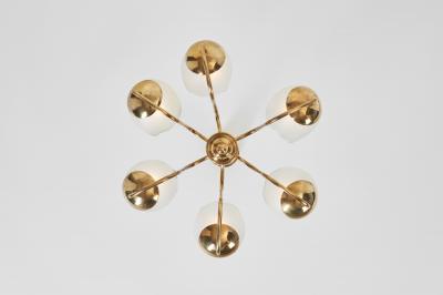  Gl ssner Swedish Modern Six Armed Chandelier by Gl ssner Sweden ca 1940s