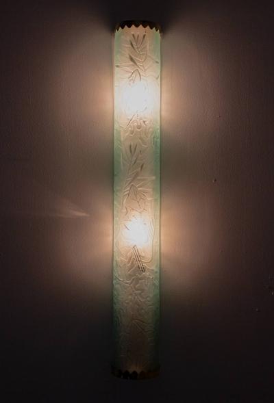  Gl ssner Swedish Modern Wall Sconce in Brass and Glass by Carl Erik Bod n for Gl ssner