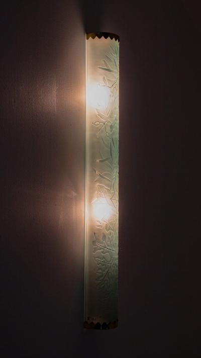  Gl ssner Swedish Modern Wall Sconce in Brass and Glass by Carl Erik Bod n for Gl ssner