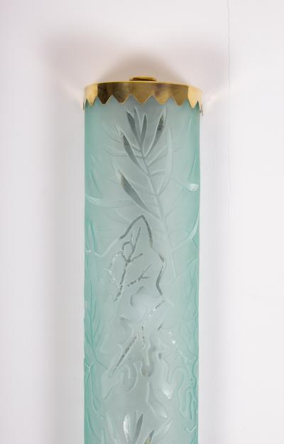  Gl ssner Swedish Modern Wall Sconce in Brass and Glass by Carl Erik Bod n for Gl ssner