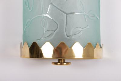  Gl ssner Swedish Modern Wall Sconce in Brass and Glass by Carl Erik Bod n for Gl ssner