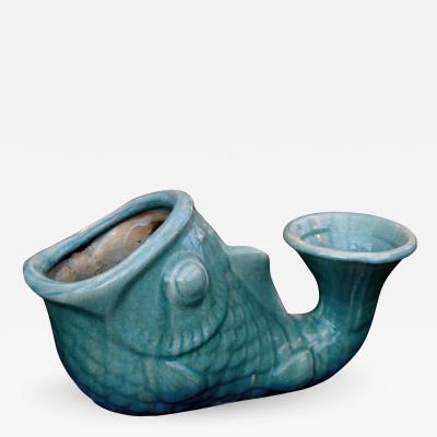  Gladding McBean An impressive Californian aqua glazed fish vessel by Gladding McBean kilns