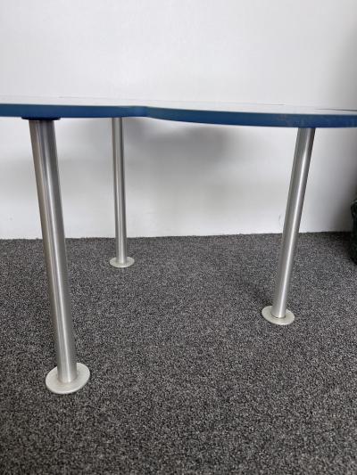  Glas Italia Blue Daisy Flower Glass Table by Glas Italia Italy 1990s