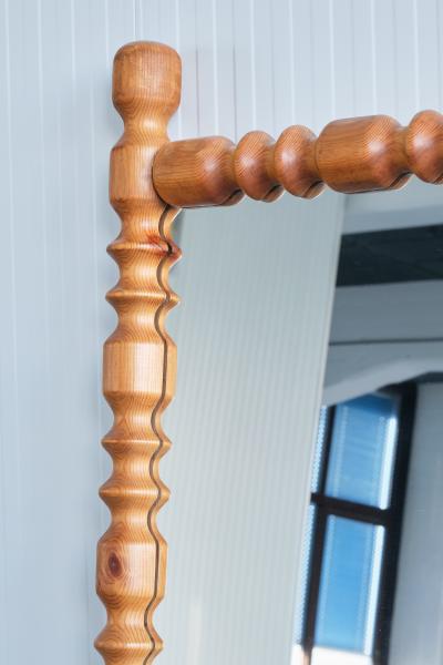 Glas M ster Markaryd Large Swedish Modern Mirror in Solid Pine Glas M ster Markaryd Sweden 1960s