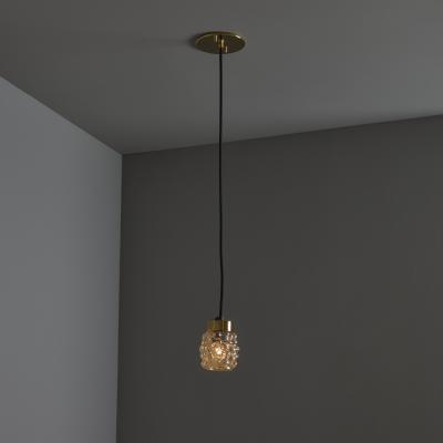 Glash tte Limburg 1960s Helena Tynell Amber Bubble Glass Pendant Lamp for Limburg