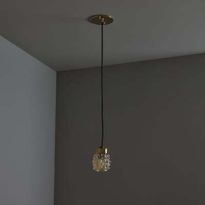 Glash tte Limburg 1960s Helena Tynell Amber Bubble Glass Pendant Lamp for Limburg