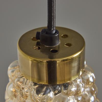 Glash tte Limburg 1960s Helena Tynell Amber Bubble Glass Pendant Lamp for Limburg