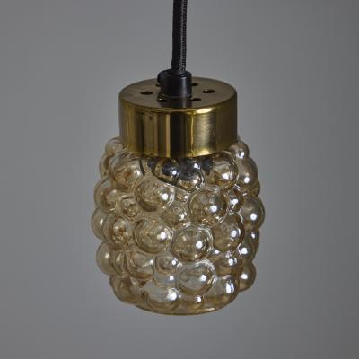 Glash tte Limburg 1960s Helena Tynell Amber Bubble Glass Pendant Lamp for Limburg