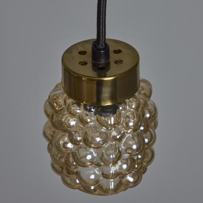 Glash tte Limburg 1960s Helena Tynell Amber Bubble Glass Pendant Lamp for Limburg