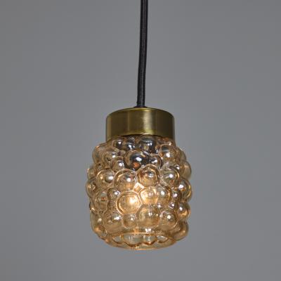 Glash tte Limburg 1960s Helena Tynell Amber Bubble Glass Pendant Lamp for Limburg