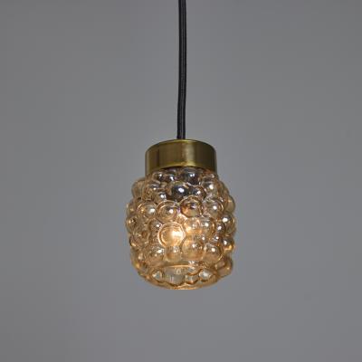 Glash tte Limburg 1960s Helena Tynell Amber Bubble Glass Pendant Lamp for Limburg