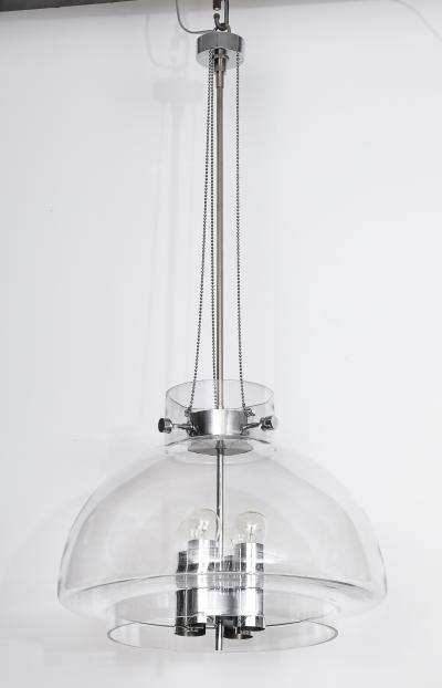  Glash tte Limburg 1970s Large Clear Glass Chandelier by Limburg Pair Available 