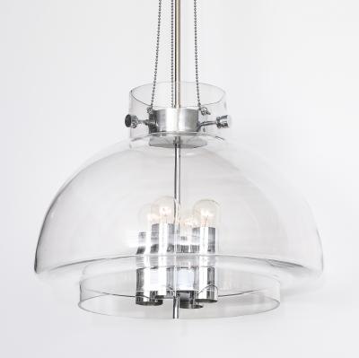  Glash tte Limburg 1970s Large Clear Glass Chandelier by Limburg Pair Available 
