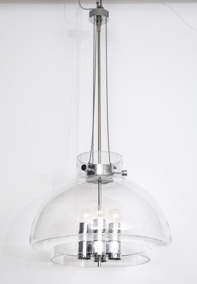  Glash tte Limburg 1970s Large Clear Glass Chandelier by Limburg Pair Available 