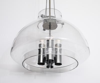  Glash tte Limburg 1970s Large Clear Glass Chandelier by Limburg Pair Available 