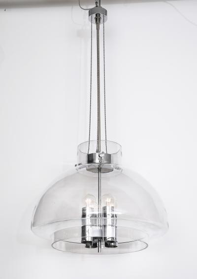  Glash tte Limburg 1970s Large Clear Glass Chandelier by Limburg Pair Available 