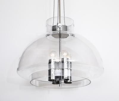  Glash tte Limburg 1970s Large Clear Glass Chandelier by Limburg Pair Available 