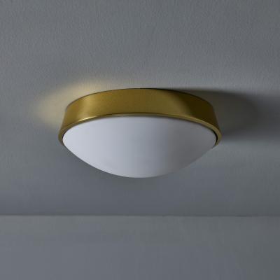  Glash tte Limburg Glash tte Limburg Brass Opaline Glass Flush Mount in the Manner of Stilnovo