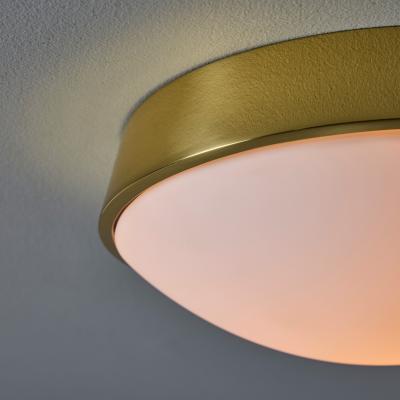  Glash tte Limburg Glash tte Limburg Brass Opaline Glass Flush Mount in the Manner of Stilnovo